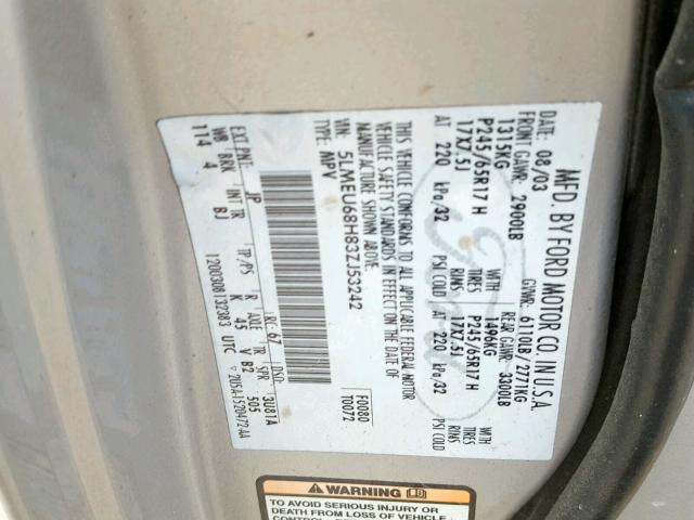 5LMEU68H83ZJ53242 - 2003 LINCOLN AVIATOR Gümüş foto 10