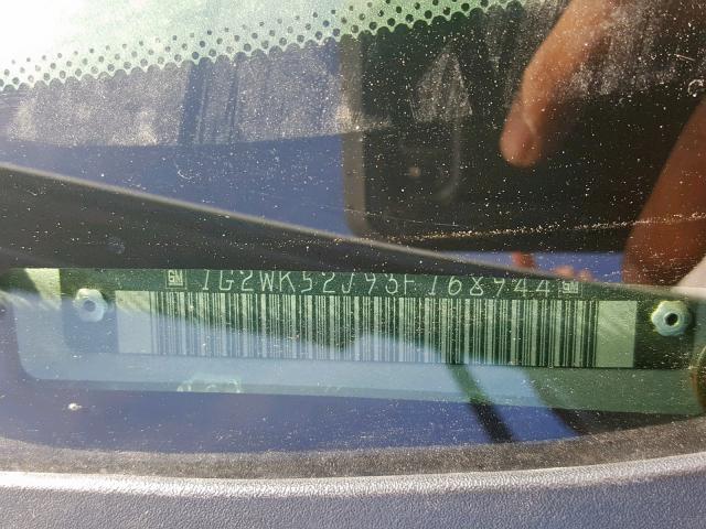 1G2WK52J93F168944 - 2003 PONTIAC GRAND PRIX SILVER photo 10