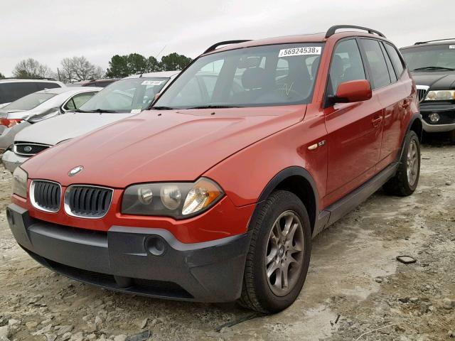 WBXPA734X5WC45126 - 2005 BMW X3 2.5I RED photo 2