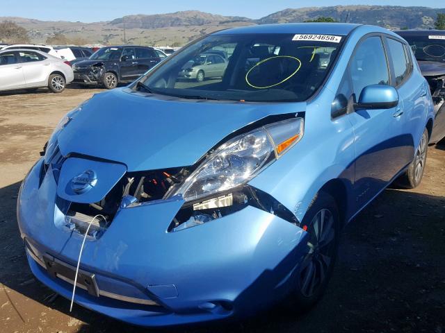 1N4AZ0CP1DC418225 - 2013 NISSAN LEAF S BLUE photo 2