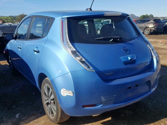 1N4AZ0CP1DC418225 - 2013 NISSAN LEAF S BLUE photo 3