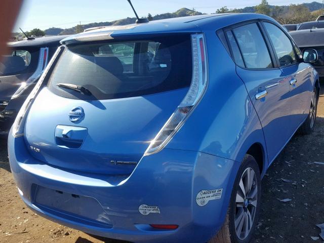 1N4AZ0CP1DC418225 - 2013 NISSAN LEAF S BLUE photo 4