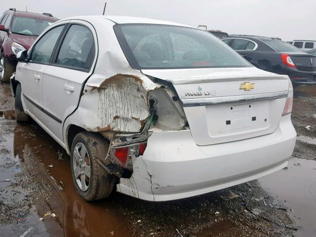 KL1TD5DE1AB129236 - 2010 CHEVROLET AVEO LS WHITE photo 3