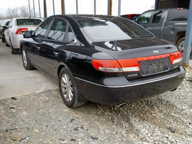 KMHFC46F59A433482 - 2009 HYUNDAI AZERA SE BLACK photo 3