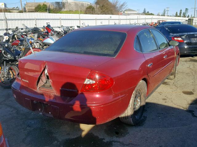 2G4WC532851182193 - 2005 BUICK LACROSSE C BURGUNDY photo 4