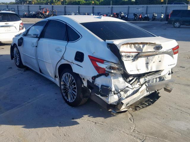 4T1BK1EB4GU233333 - 2016 TOYOTA AVALON XLE WHITE photo 3