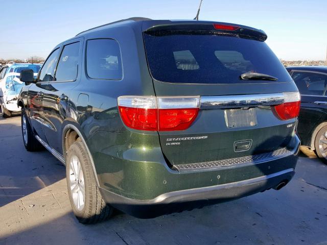 1D4RE4GG7BC700038 - 2011 DODGE DURANGO CR GREEN photo 3