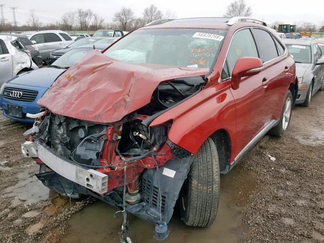 2T2ZK1BA9AC020523 - 2010 LEXUS RX 350 RED photo 2