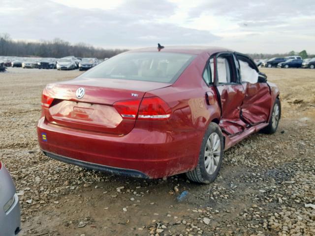 1VWAT7A33FC059724 - 2015 VOLKSWAGEN PASSAT S BURGUNDY photo 4