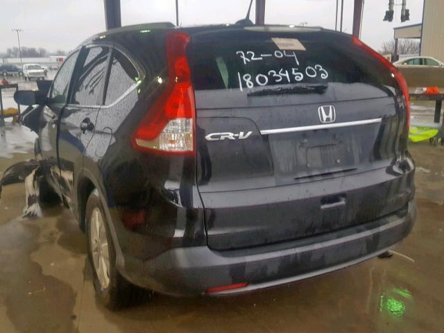 5J6RM3H74CL002748 - 2012 HONDA CR-V EXL BLACK photo 3