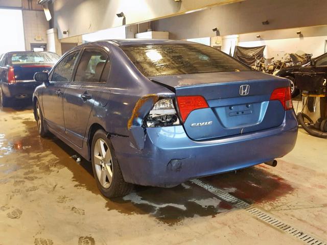 2HGFA16928H501998 - 2008 HONDA CIVIC EXL BLUE photo 3