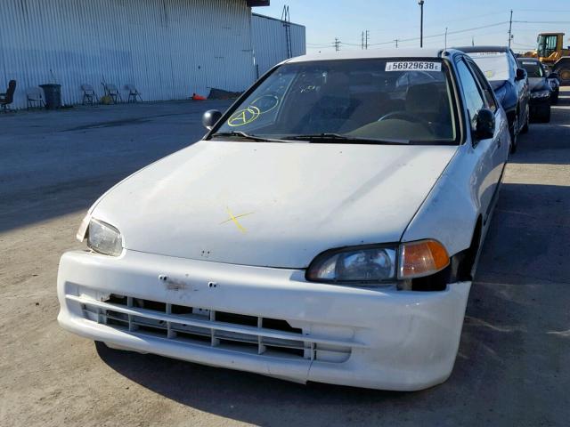 1HGEG8642RL052611 - 1994 HONDA CIVIC DX WHITE photo 2