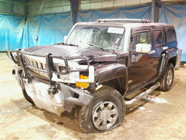 5GTEN13E788150715 - 2008 HUMMER H3 BLACK photo 2