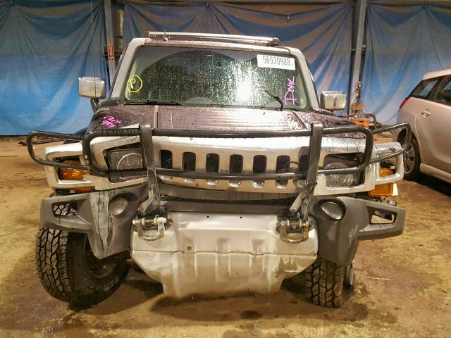 5GTEN13E788150715 - 2008 HUMMER H3 BLACK photo 9