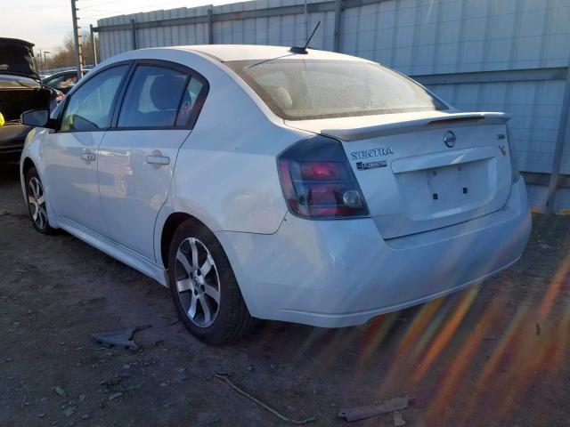 3N1AB6AP6CL632914 - 2012 NISSAN SENTRA 2.0 WHITE photo 3