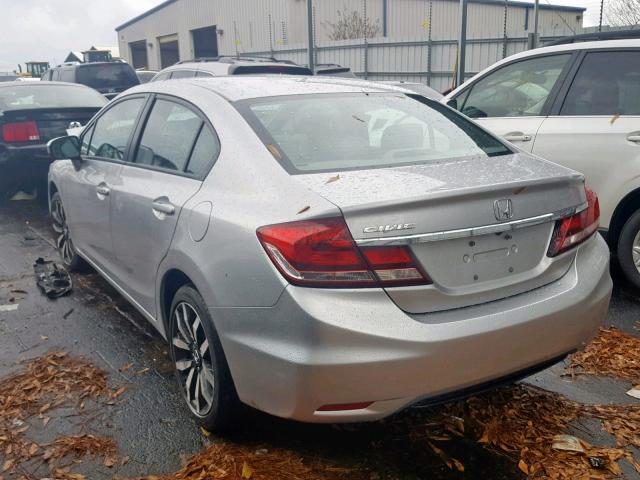 19XFB2F92FE285631 - 2015 HONDA CIVIC EXL SILVER photo 3