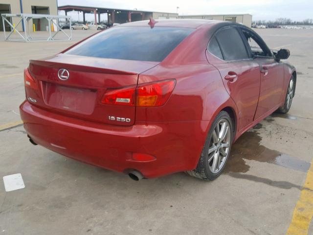 JTHBK262285065520 - 2008 LEXUS IS 250 RED photo 4