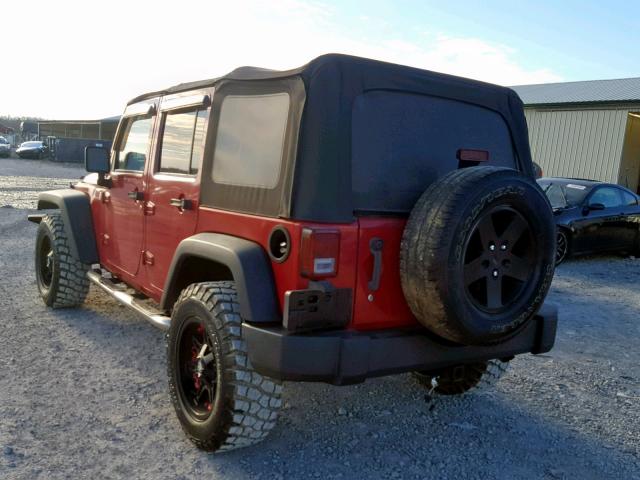 1J4GA39107L161993 - 2007 JEEP WRANGLER X RED photo 3