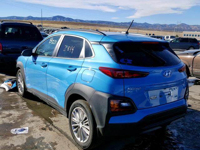 KM8K2CAA9JU085812 - 2018 HYUNDAI KONA SEL BLUE photo 3