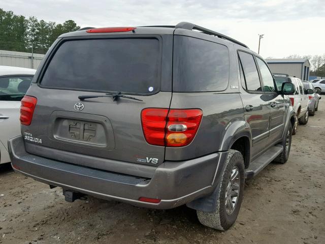 5TDZT38AX4S215109 - 2004 TOYOTA SEQUOIA LI GRAY photo 4