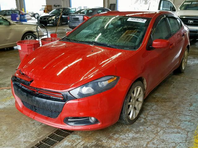 1C3CDFBH9DD691345 - 2013 DODGE DART SXT RED photo 2