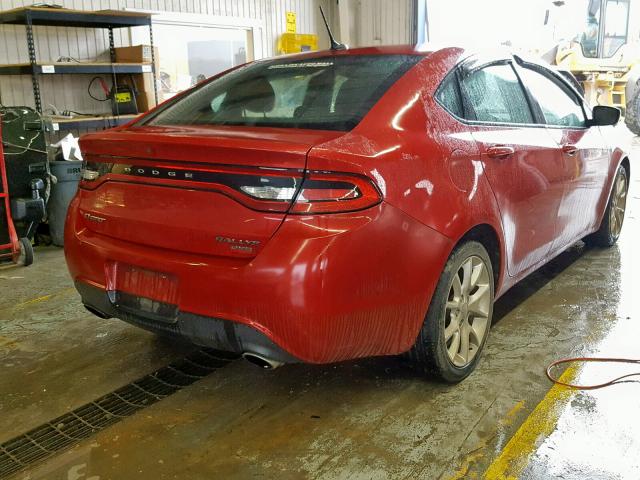 1C3CDFBH9DD691345 - 2013 DODGE DART SXT RED photo 4