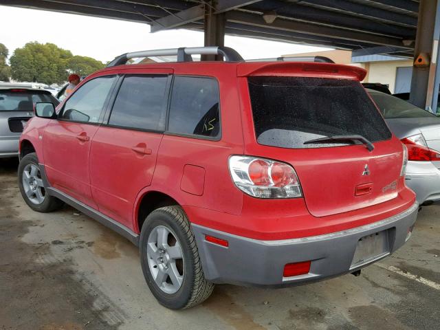 JA4LZ41G33U082951 - 2003 MITSUBISHI OUTLANDER RED photo 3