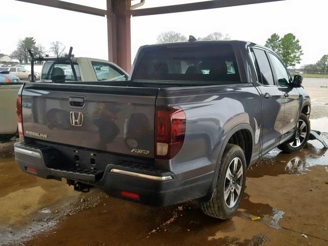 5FPYK3F66HB036063 - 2017 HONDA RIDGELINE GRAY photo 4