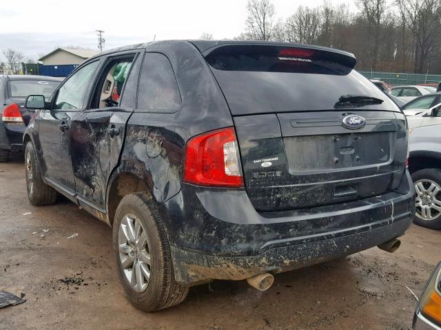 2FMDK3JC5DBE10699 - 2013 FORD EDGE SEL BLACK photo 3