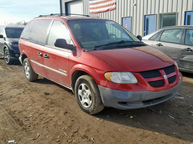 1B8GP25381B195257 - 2001 DODGE CARAVAN SE BURGUNDY photo 1