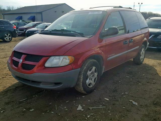 1B8GP25381B195257 - 2001 DODGE CARAVAN SE BURGUNDY photo 2