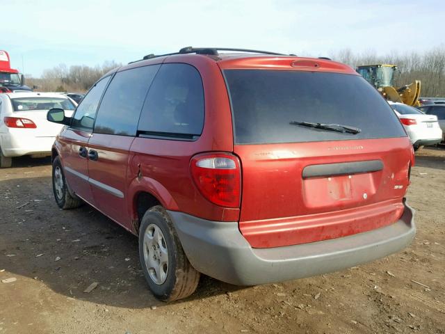 1B8GP25381B195257 - 2001 DODGE CARAVAN SE BURGUNDY photo 3