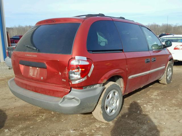 1B8GP25381B195257 - 2001 DODGE CARAVAN SE BURGUNDY photo 4