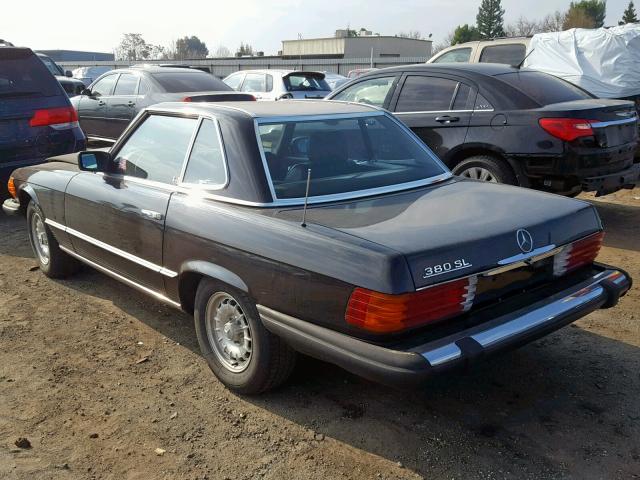 WDBBA45A2EA004596 - 1984 MERCEDES-BENZ 380 SL BLACK photo 3