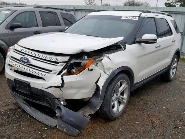 1FM5K7F82DGC02496 - 2013 FORD EXPLORER L WHITE photo 2