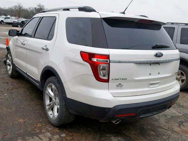 1FM5K7F82DGC02496 - 2013 FORD EXPLORER L WHITE photo 3