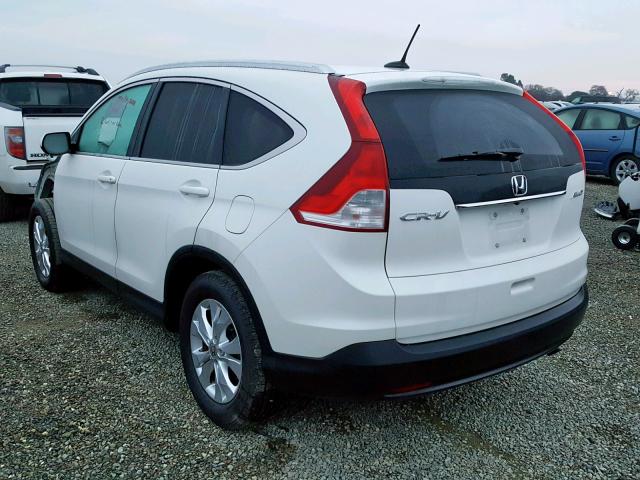 5J6RM4H77EL108782 - 2014 HONDA CR-V EXL WHITE photo 3