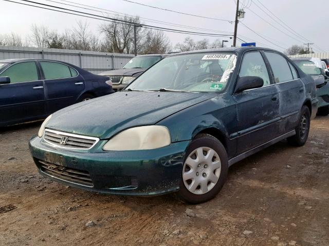 2HGEJ6613YH500278 - 2000 HONDA CIVIC BASE GREEN photo 2
