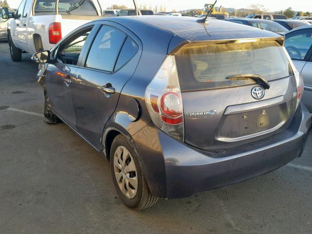 JTDKDTB3XC1002813 - 2012 TOYOTA PRIUS C BLUE photo 3