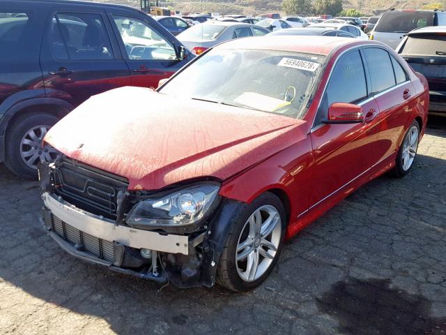 WDDGF4HB1DR268427 - 2013 MERCEDES-BENZ C 250 RED photo 2