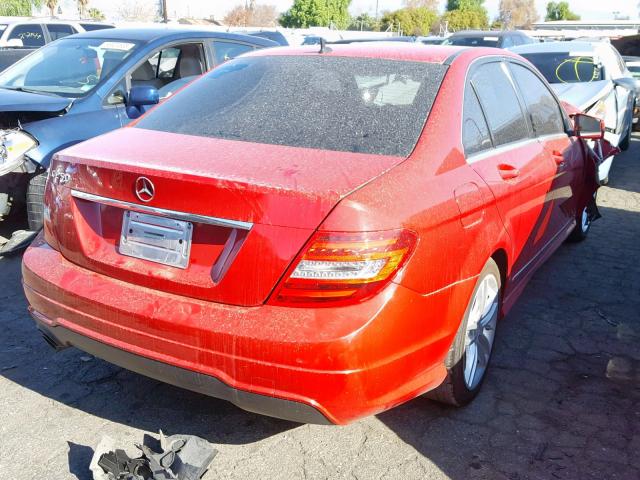 WDDGF4HB1DR268427 - 2013 MERCEDES-BENZ C 250 RED photo 4