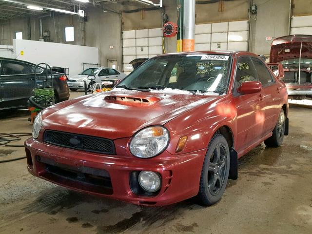 JF1GD29682G510313 - 2002 SUBARU IMPREZA WR BURGUNDY photo 2