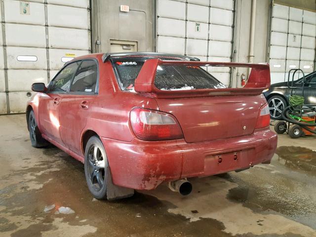 JF1GD29682G510313 - 2002 SUBARU IMPREZA WR BURGUNDY photo 3