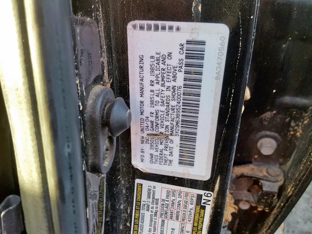 5Y2SM63895Z400076 - 2005 PONTIAC VIBE BLACK photo 10