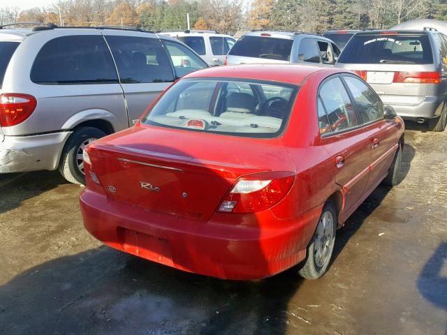 KNADC123916036089 - 2001 KIA RIO RED photo 4