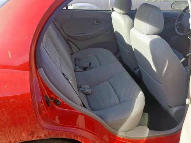 KNADC123916036089 - 2001 KIA RIO RED photo 6