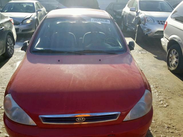 KNADC123916036089 - 2001 KIA RIO RED photo 9