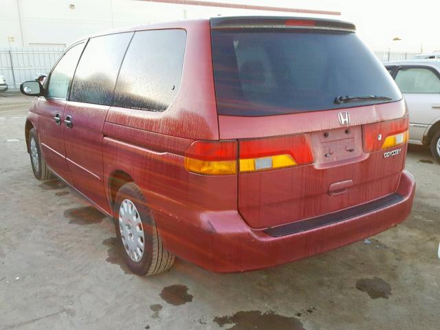 2HKRL18502H536425 - 2002 HONDA ODYSSEY LX RED photo 3