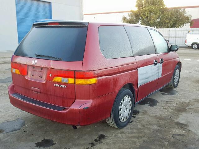 2HKRL18502H536425 - 2002 HONDA ODYSSEY LX RED photo 4