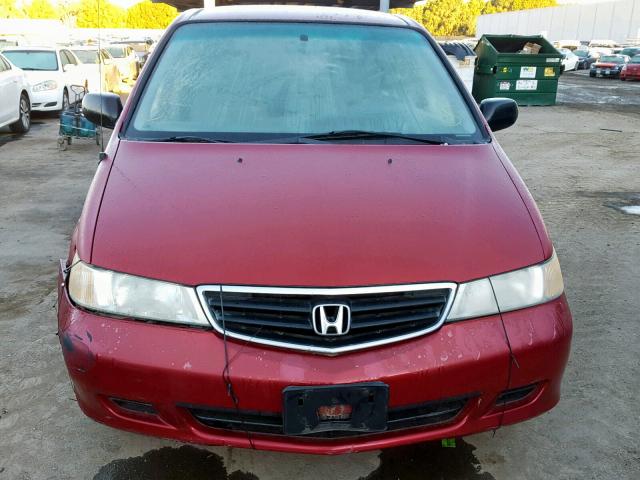 2HKRL18502H536425 - 2002 HONDA ODYSSEY LX RED photo 9